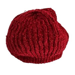 NWT Charter Club Cherry Red Chenille Knit Beanie Hat One Size Winter Essential
